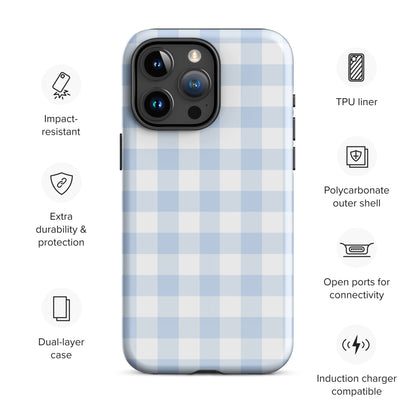 Blue Gingham iPhone Case