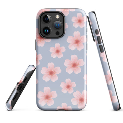 Blue Cherry Blossoms iPhone Case