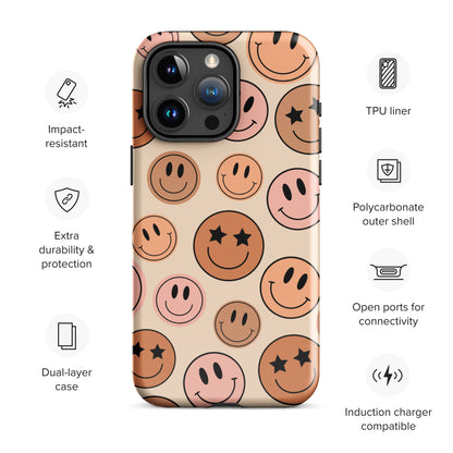 Boho Smiley Faces iPhone Case