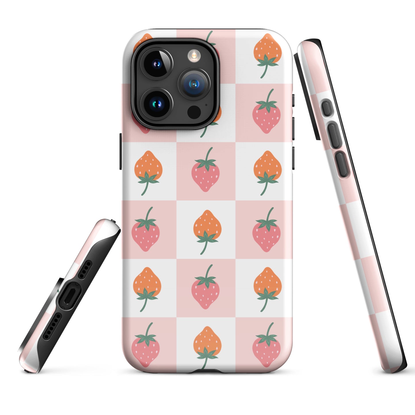 Strawberry Checkered iPhone Case