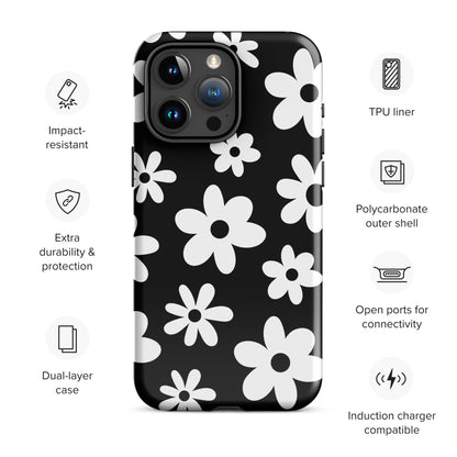 Black Flower Power iPhone Case