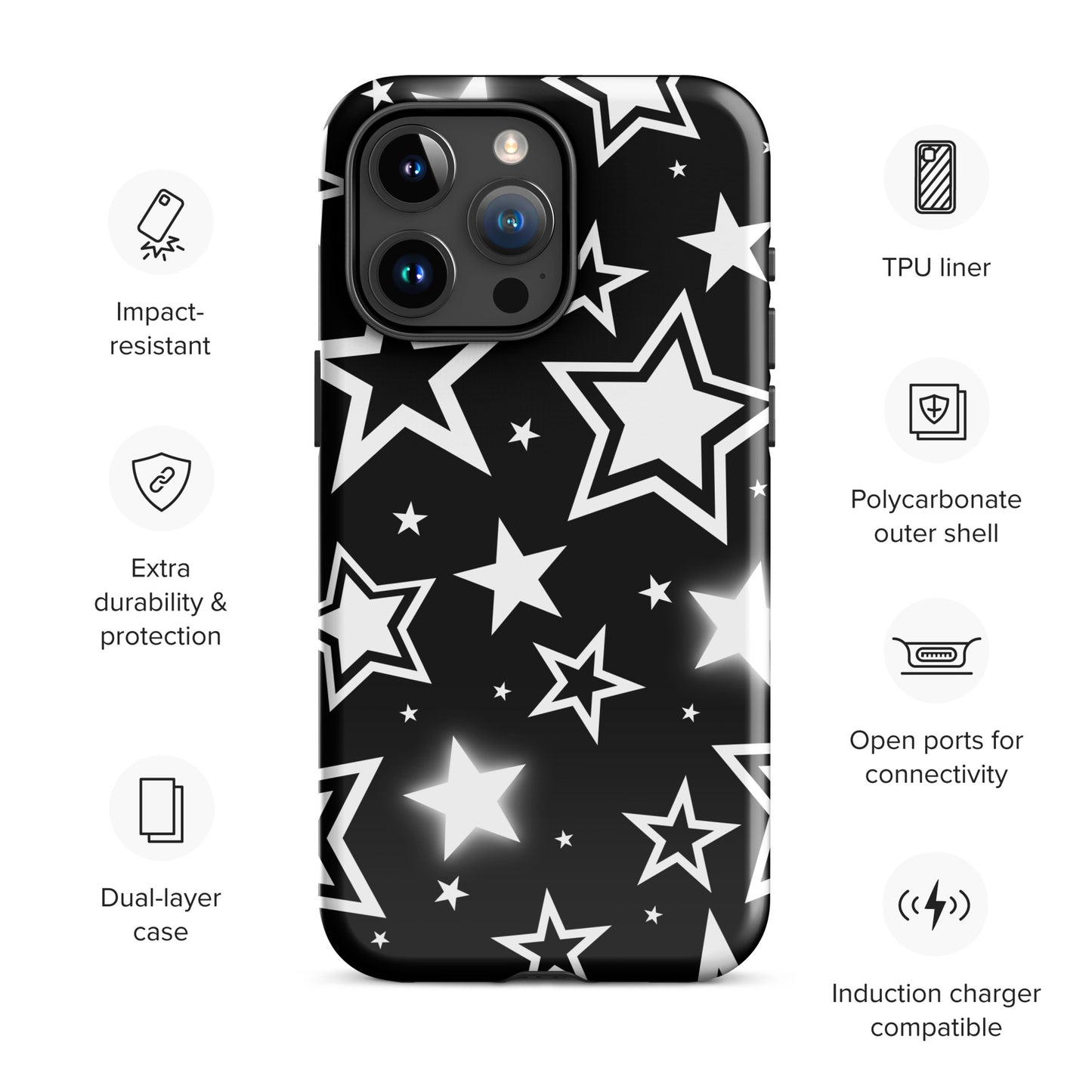 Black Stardust iPhone Case