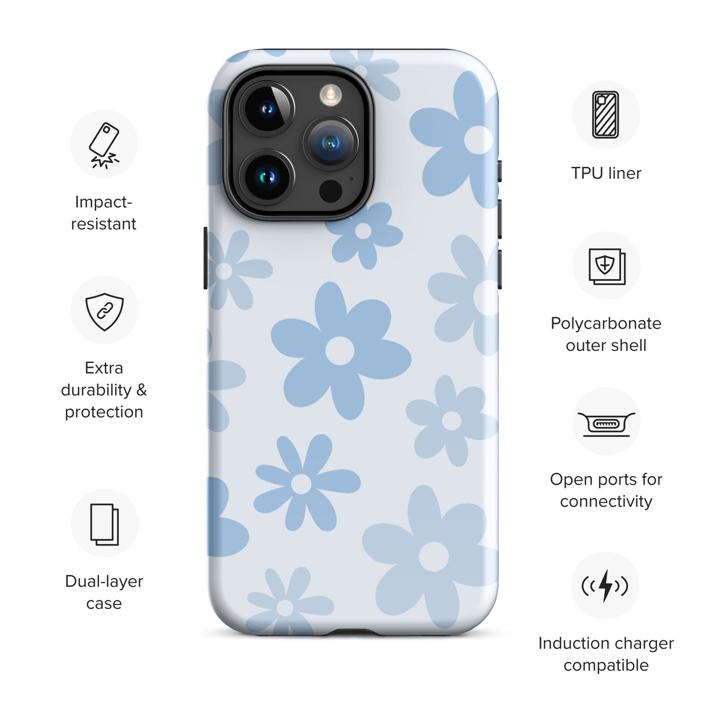 Blue Flower Power iPhone Case