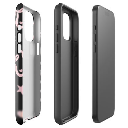 Black Cosmic Bows iPhone Case