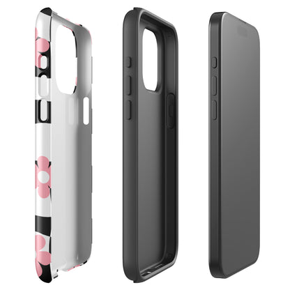 Floral Wavy Checkered iPhone Case