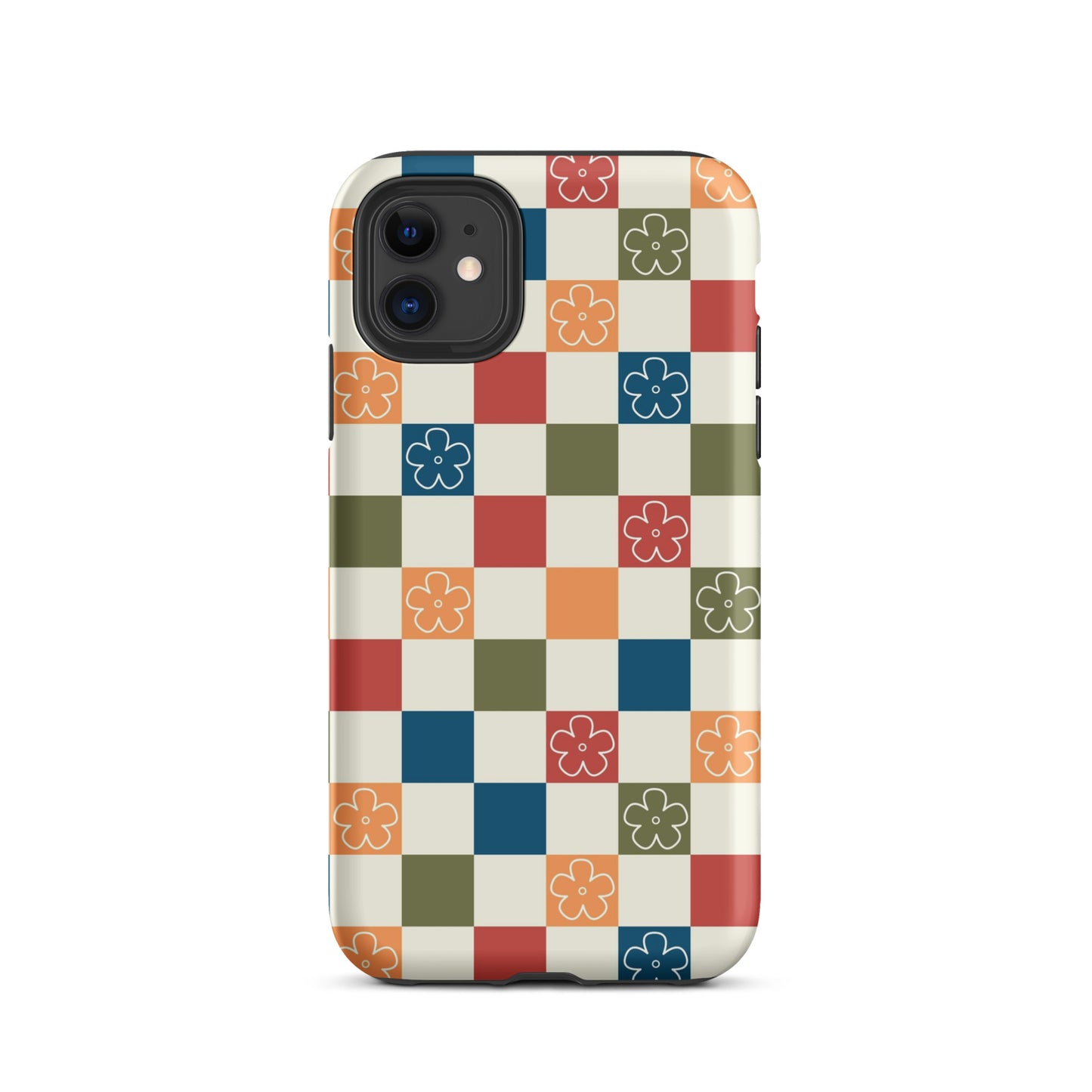 Vintage Flowers Checkered iPhone Case iPhone 11 Matte