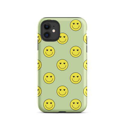 Neon Smiley Faces iPhone Case iPhone 11 Matte