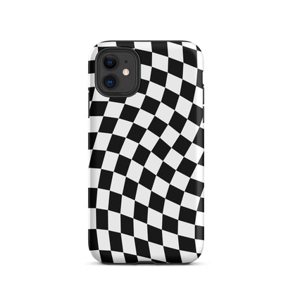 Black Wavy Checkered iPhone Case iPhone 11 Matte