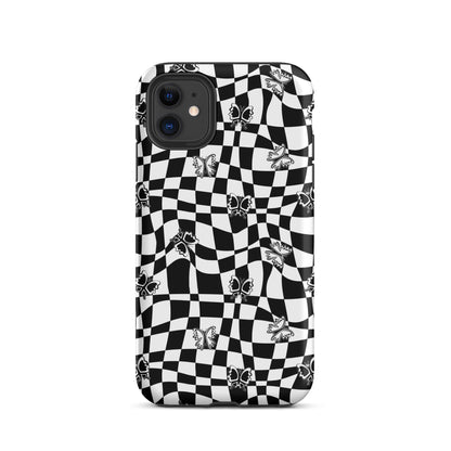 Butterfly Wavy Checkered iPhone Case iPhone 11 Matte