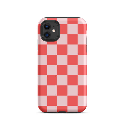 Red & Pink Checkered iPhone Case