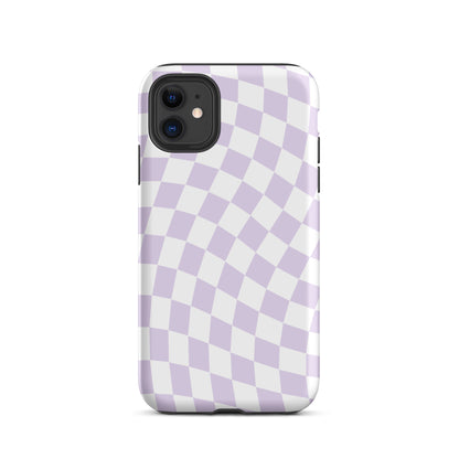 Purple Wavy Checkered iPhone Case