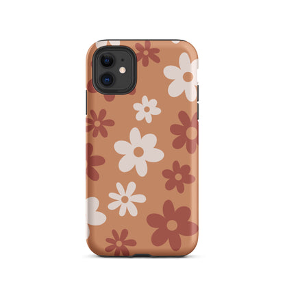 Brown Flower Power iPhone Case