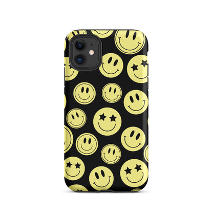 Black Smiley Faces iPhone Case