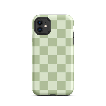 Green & Light Green Checkered iPhone Case