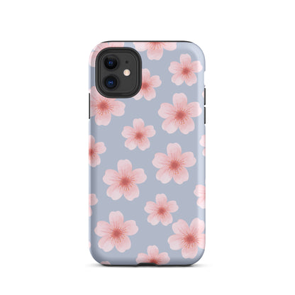 Blue Cherry Blossoms iPhone Case