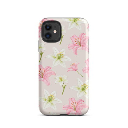 Beige Tiger Lily iPhone Case