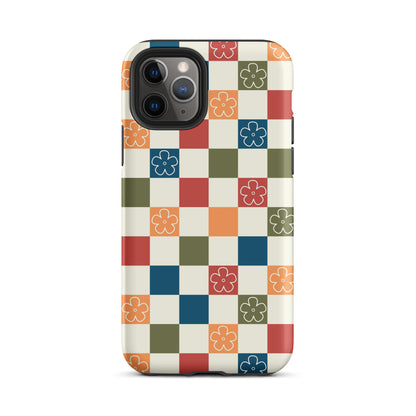 Vintage Flowers Checkered iPhone Case iPhone 11 Pro Matte