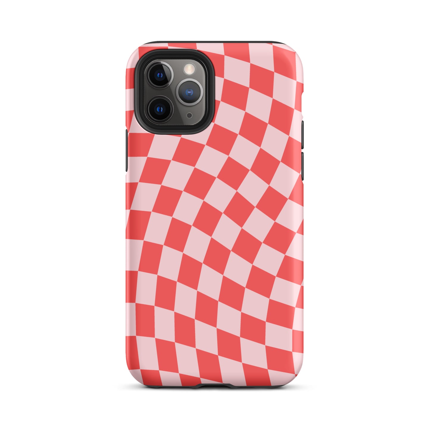 Red & Pink Wavy Checkered iPhone Case