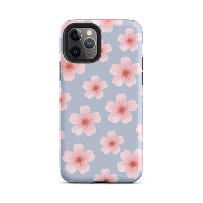 Blue Cherry Blossoms iPhone Case