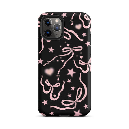 Black Cosmic Bows iPhone Case