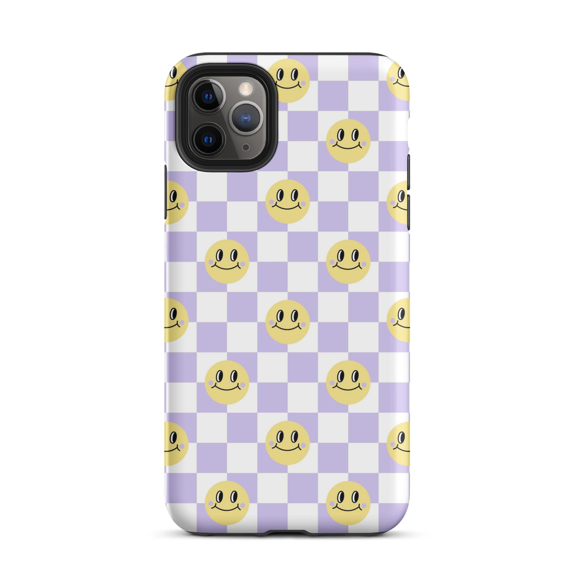 Checkered Smiley Faces iPhone Case Matte iPhone 11 Pro Max