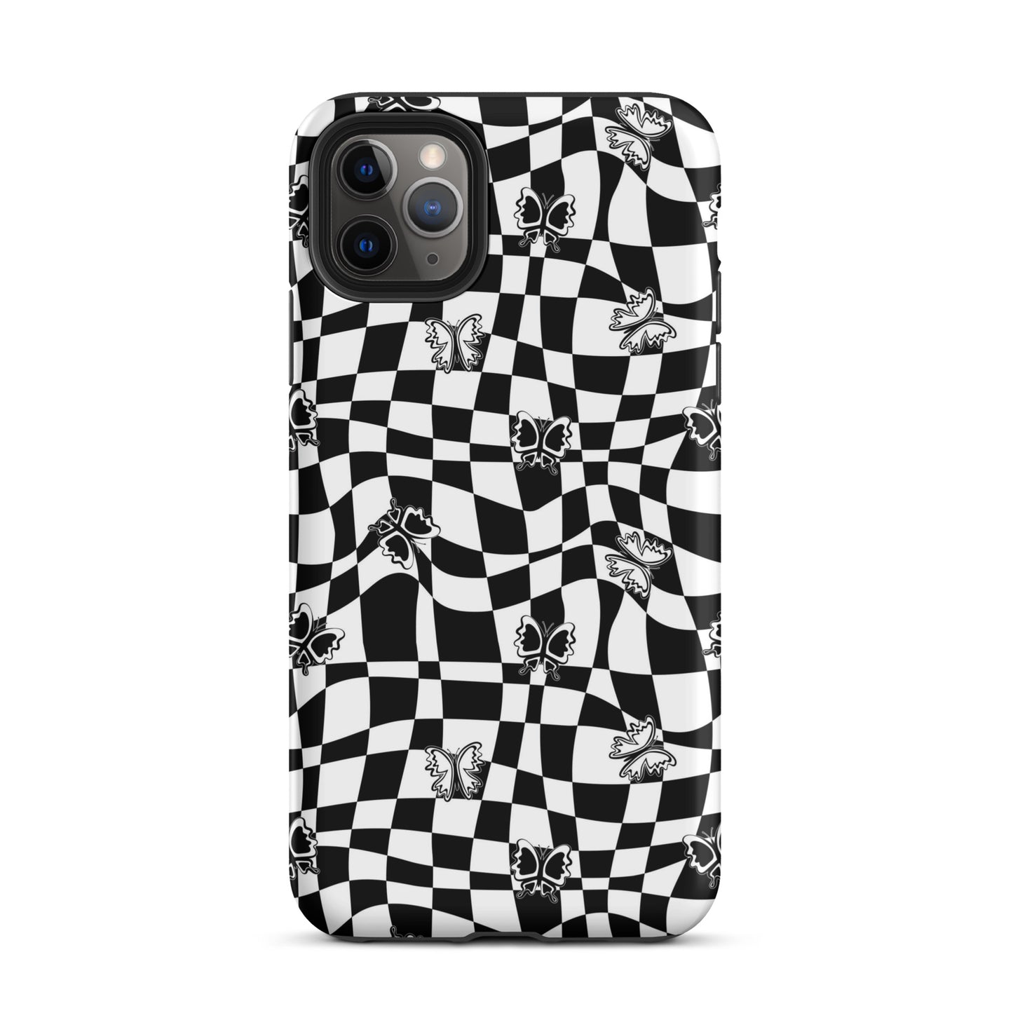 Butterfly Wavy Checkered iPhone Case iPhone 11 Pro Max Matte