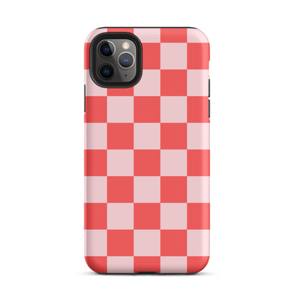 Red & Pink Checkered iPhone Case