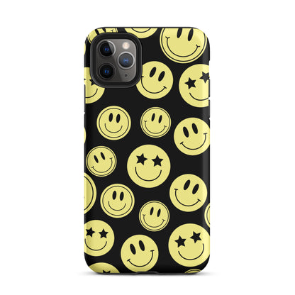 Black Smiley Faces iPhone Case