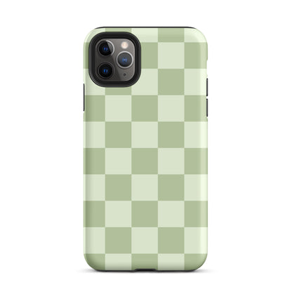 Green & Light Green Checkered iPhone Case