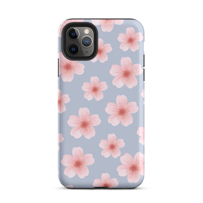 Blue Cherry Blossoms iPhone Case