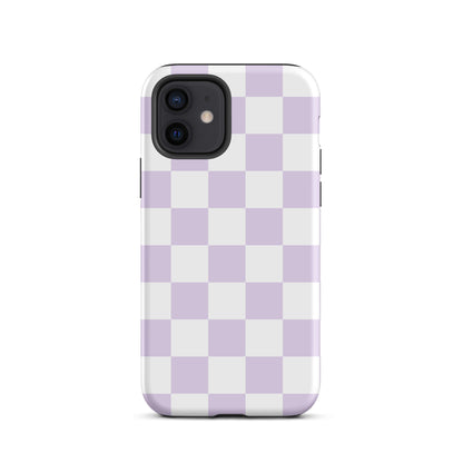 Pastel Purple Checkered iPhone Case iPhone 12 Matte