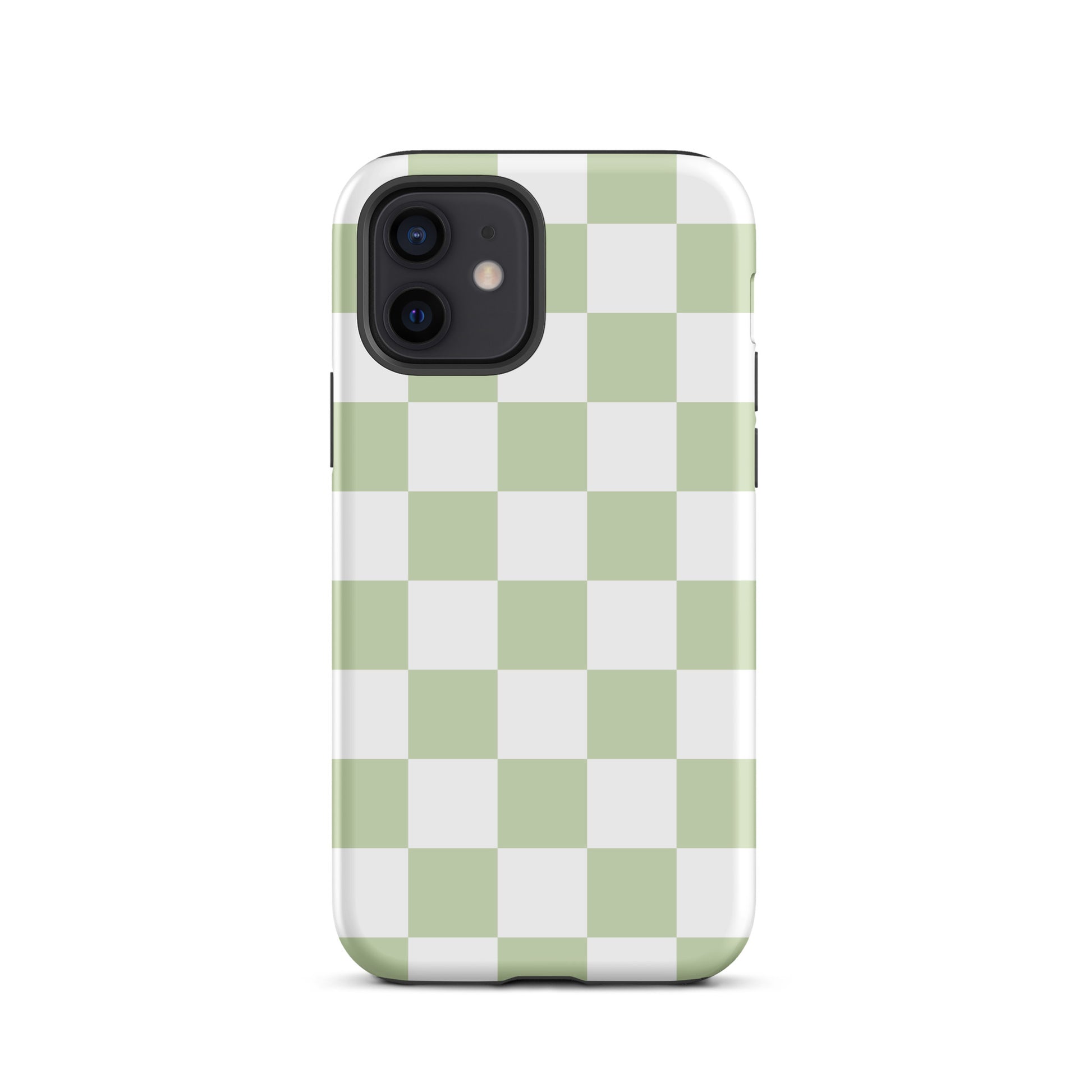 Pastel Green Checkered iPhone Case iPhone 12 Matte