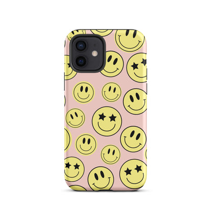 Pink Smiley Faces iPhone Case