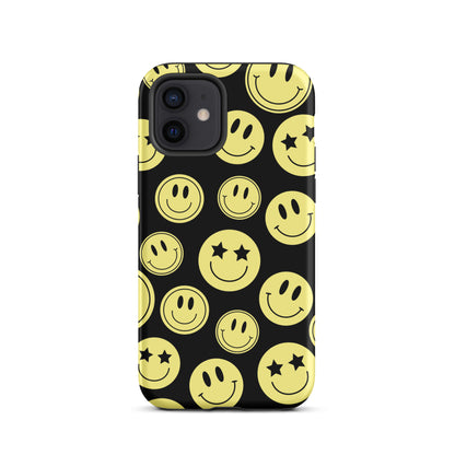 Black Smiley Faces iPhone Case