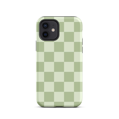 Green & Light Green Checkered iPhone Case