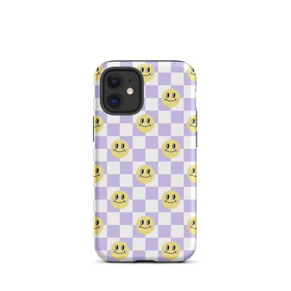 Checkered Smiley Faces iPhone Case Matte iPhone 12 mini