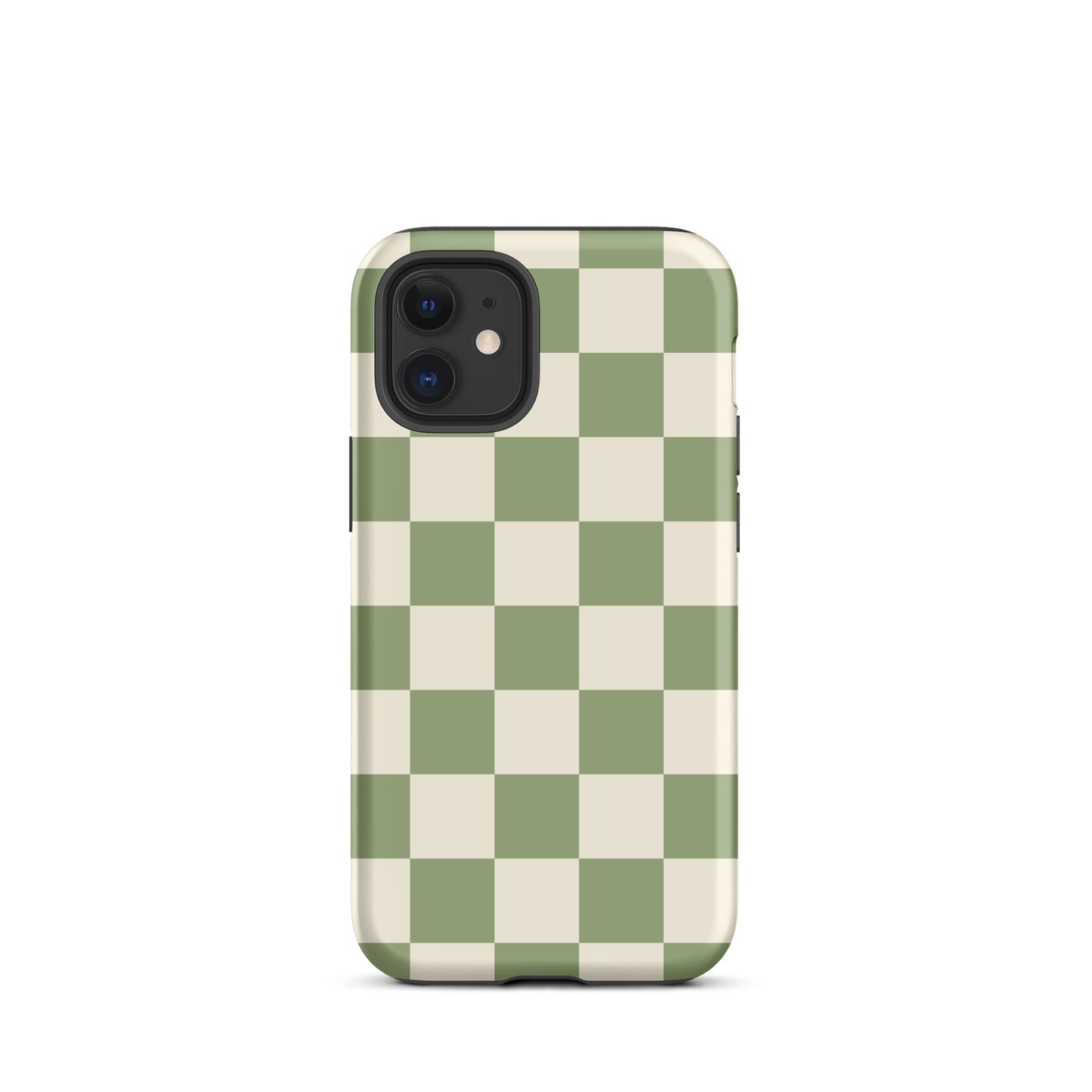 Green & Beige Checkered iPhone Case