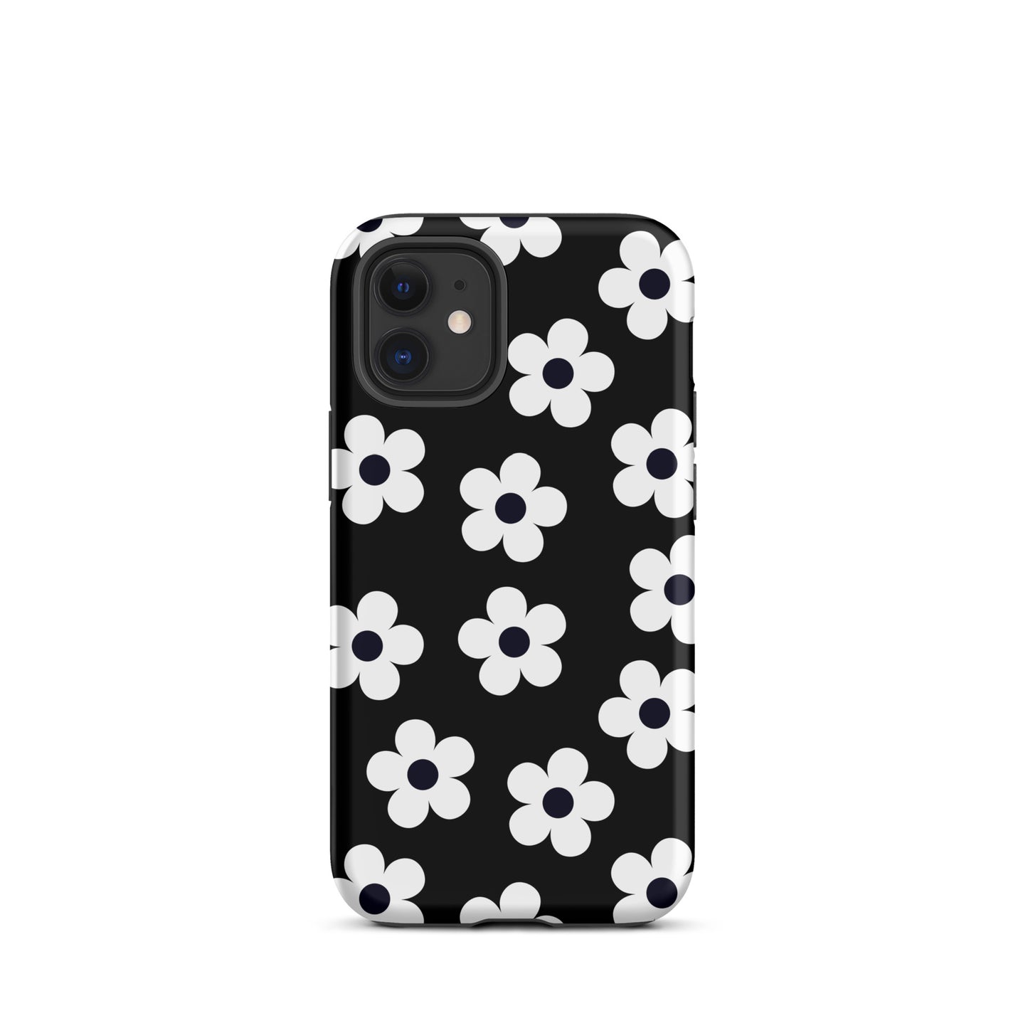 Black Retro Flowers iPhone Case