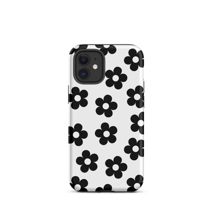 White Retro Flowers iPhone Case