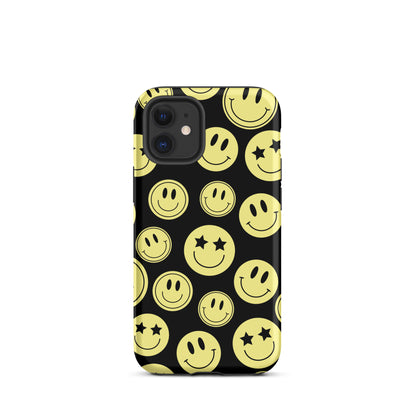 Black Smiley Faces iPhone Case