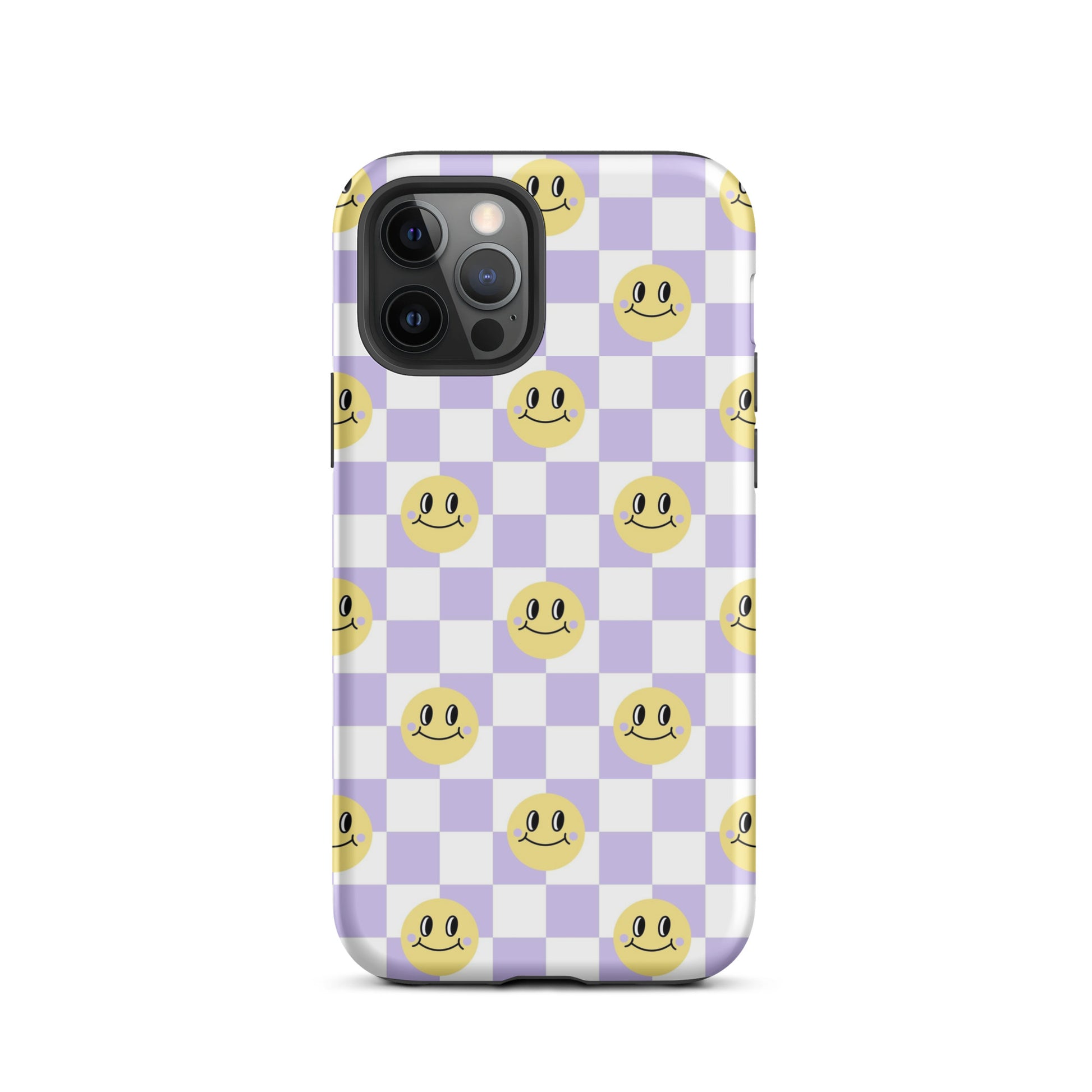 Checkered Smiley Faces iPhone Case Matte iPhone 12 Pro
