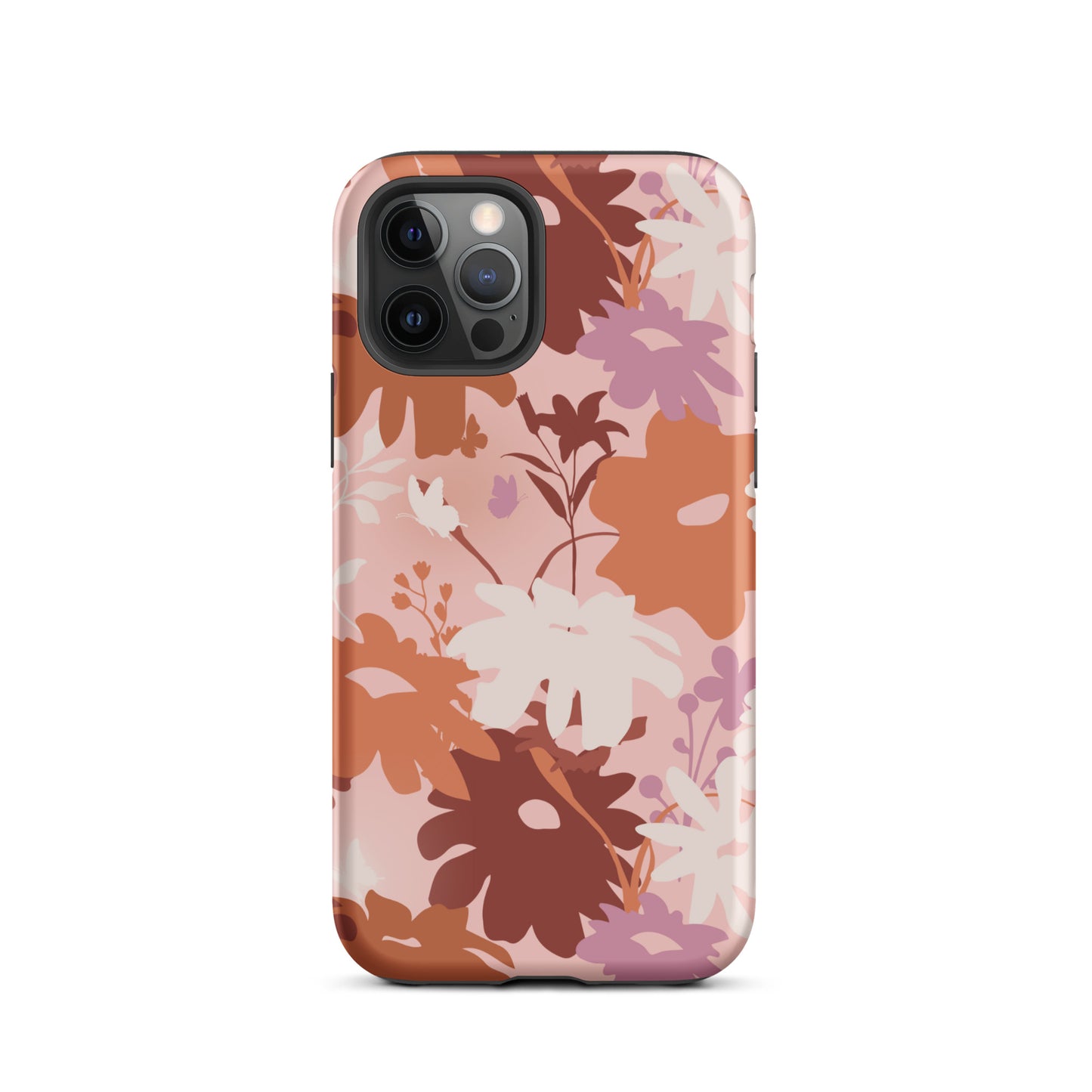 Brown Floral Fusion iPhone Case