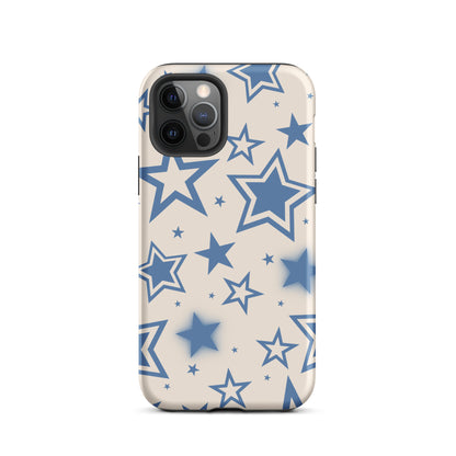 Beige & Blue Stardust iPhone Case