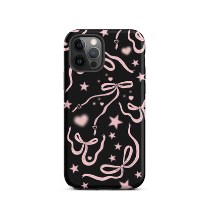 Black Cosmic Bows iPhone Case