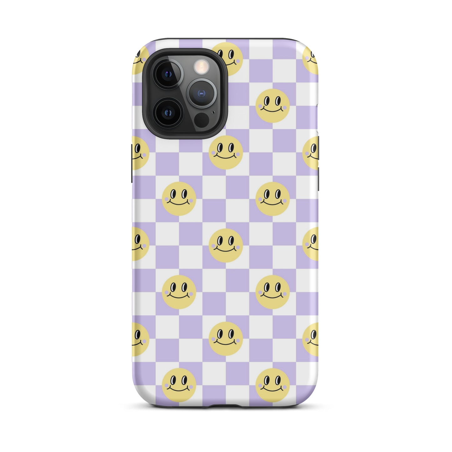 Checkered Smiley Faces iPhone Case Matte iPhone 12 Pro Max