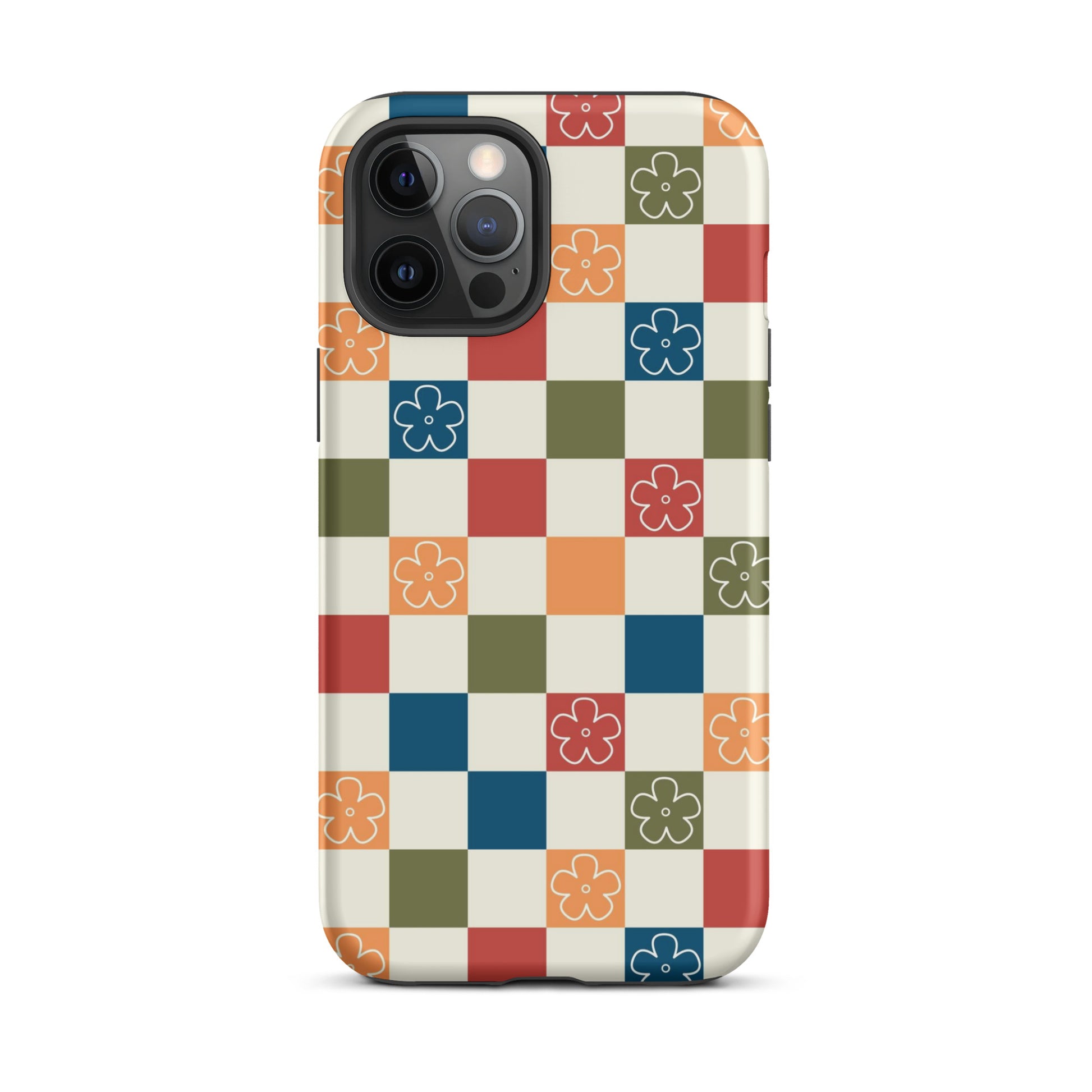 Vintage Flowers Checkered iPhone Case iPhone 12 Pro Max Matte