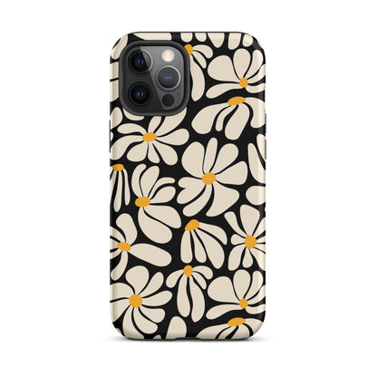 Black Retro Flowers iPhone Case iPhone 12 Pro Max Matte