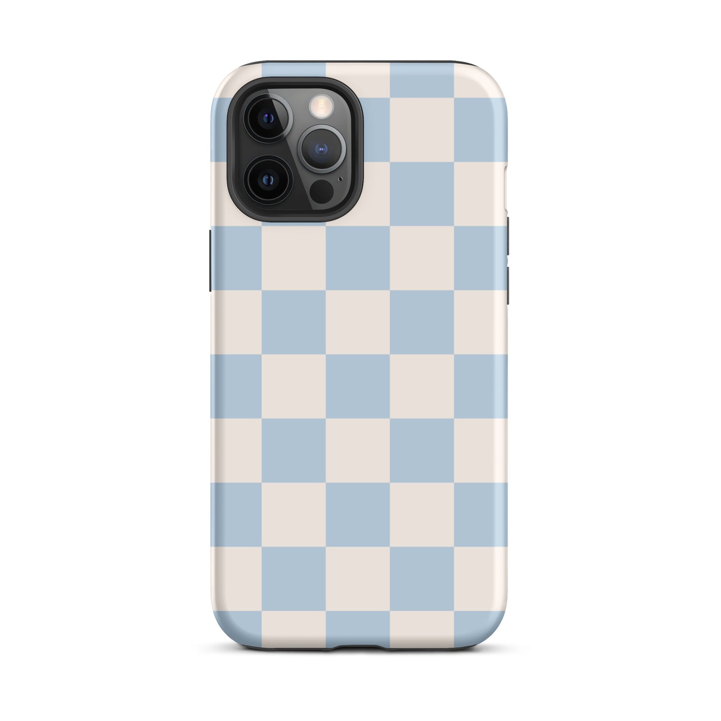 Light Blue & Beige Checkered iPhone Case
