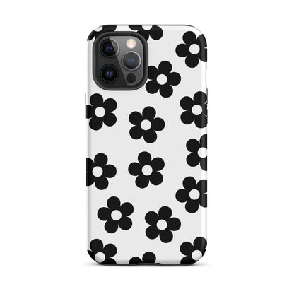 White Retro Flowers iPhone Case