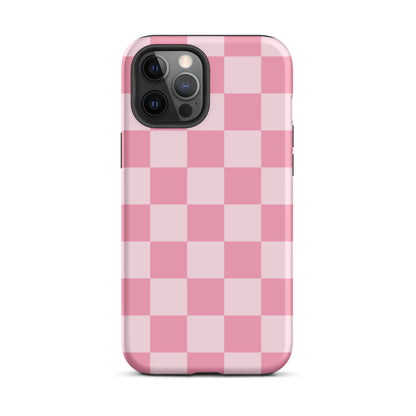 Pink & Light Pink Checkered iPhone Case